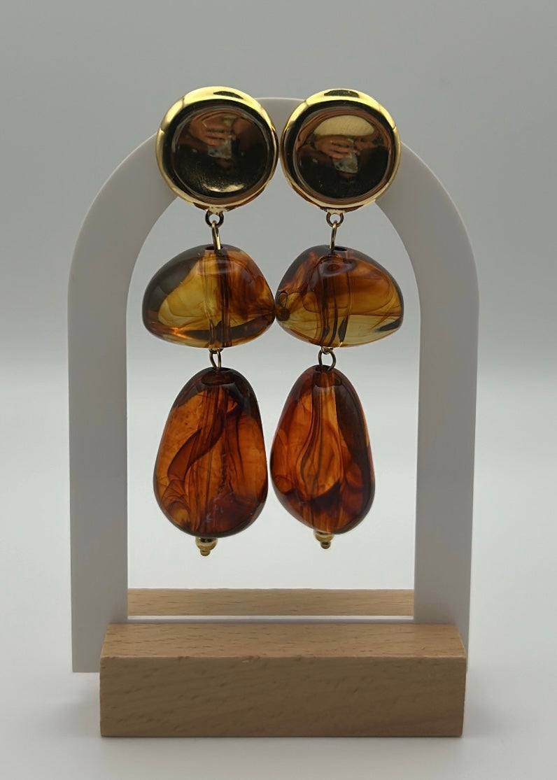 Boucle d'oreille Ambre