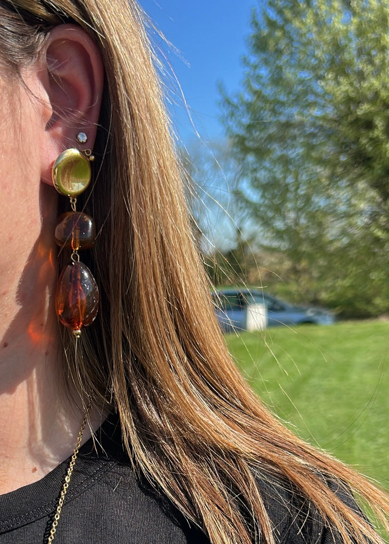 Boucle d'oreille Ambre