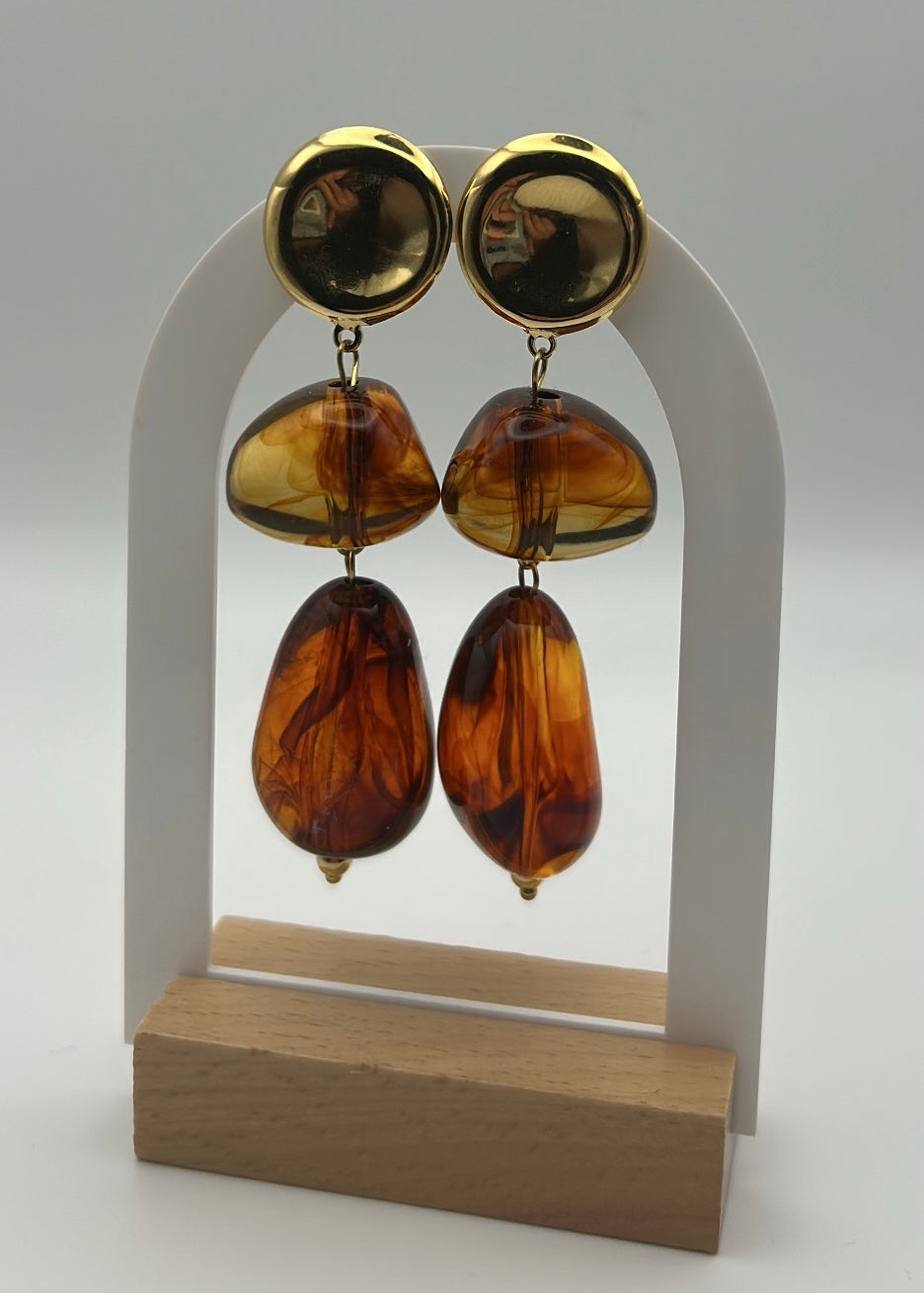 Boucle d'oreille Ambre